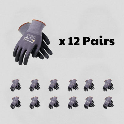 12 Pairs - Maxiflex Gloves, Maxi Gloves, Work Gloves PIP 34-874/M Maxi Flex Ultimate 34874 Foam Nitrile Palm Coated Gloves