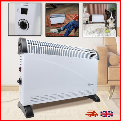 Free Standing Convector Radiator Heater with Adjustable 3 Heat Settings 2000W