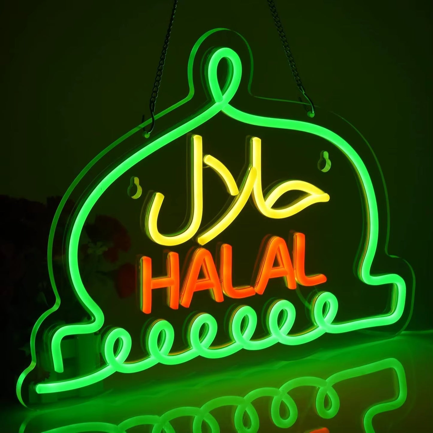 Halal Neon Sign Halal Restaurant LED Neon Sign Suitable for Restaurant Shop Party Decoration Commercial Sign Light Gifts