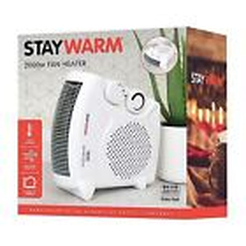 Electric Fan Heater Thermostat 2Kw Portable 2 Heat Settings Hot/Cool Blow