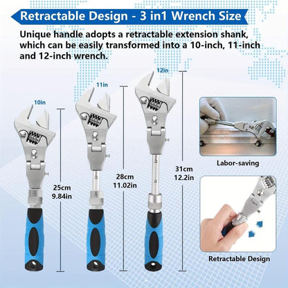 5-In-1 Adjustable Ratchet Wrench, Folding Torque Wrench, Retractable Design Wrench for Home Repairs and Auto Maintenance, Hand Tools, Work Equipment for Men