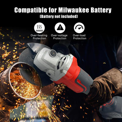 (With or without Battery)Cordless Angle Grinder for Milwaukee 18V Battery, Angle Grinder with 11000 RPM Brushless Motor, 3 Variable Speeds Grinders for Cutting, Griding, Polishing.(Tool Only)