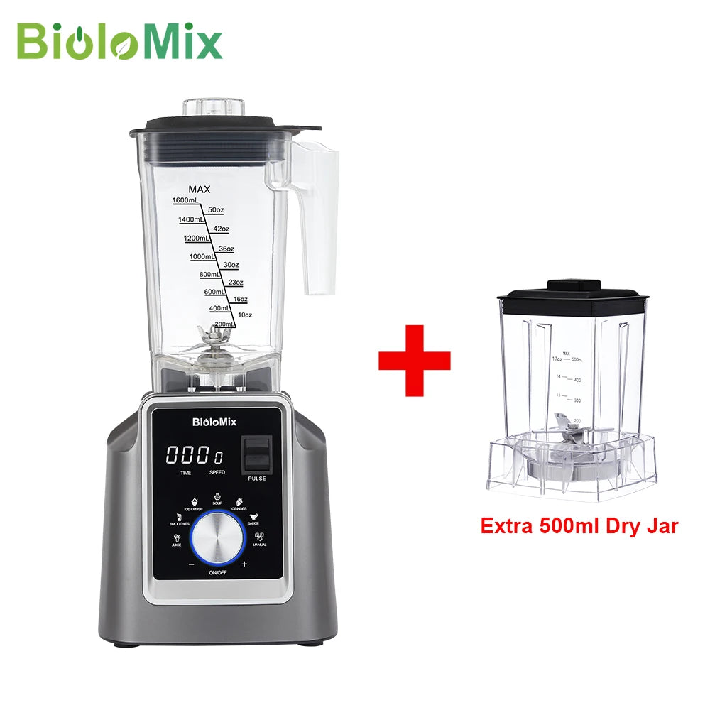 Digital BPA FREE 2L Automatic Professional Blender, Juicer Food Processor Ice Smoothies Fruit, FREE GIFT 600Ml Dry Jar