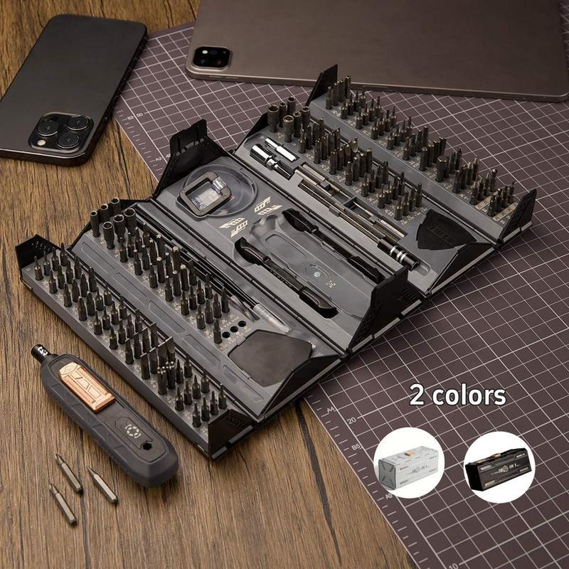 180 in 1 Manual Screwdriver Set, Precision Screwdriver with Pick-Up Screwdriver Bits & Quintic-Fold Case, Multi-Purpose Tool Kit, Magnetic Repair Tool for Iphone Laptop PC Tablet Watch, Gift Sets for Men