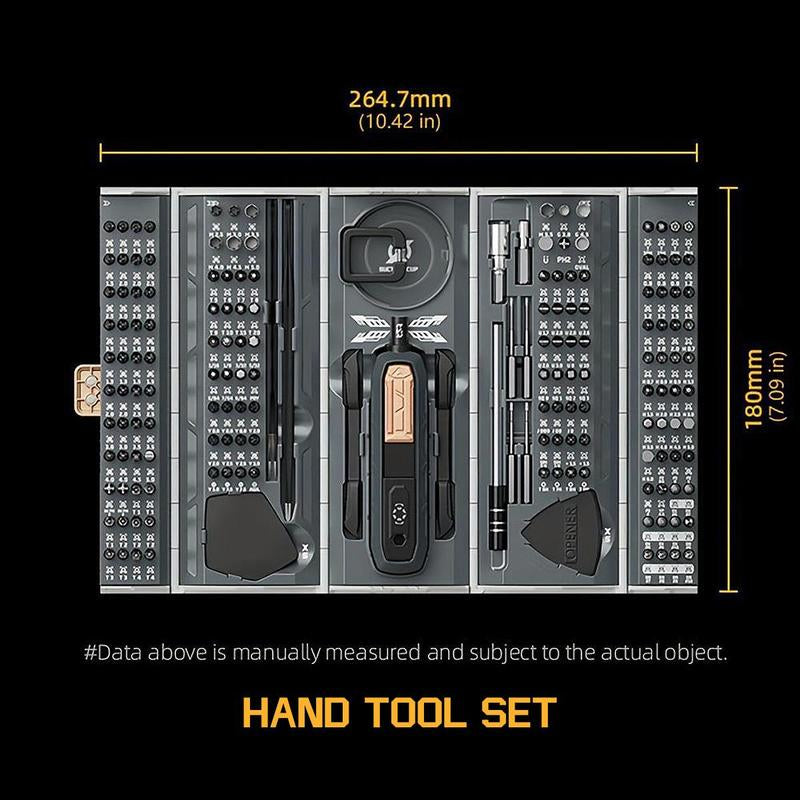 180 in 1 Manual Screwdriver Set, Precision Screwdriver with Pick-Up Screwdriver Bits & Quintic-Fold Case, Multi-Purpose Tool Kit, Magnetic Repair Tool for Iphone Laptop PC Tablet Watch, Gift Sets for Men