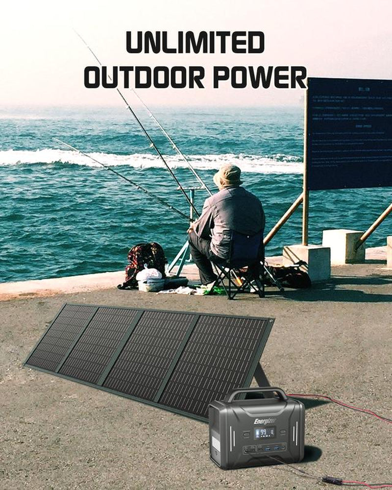 POWERWIN PWS110 110W Foldable Solar Panel IP65 18V Portable Solar Panel Kit with 2 USB Outputs for Portable Power Station Laptops RV Camping