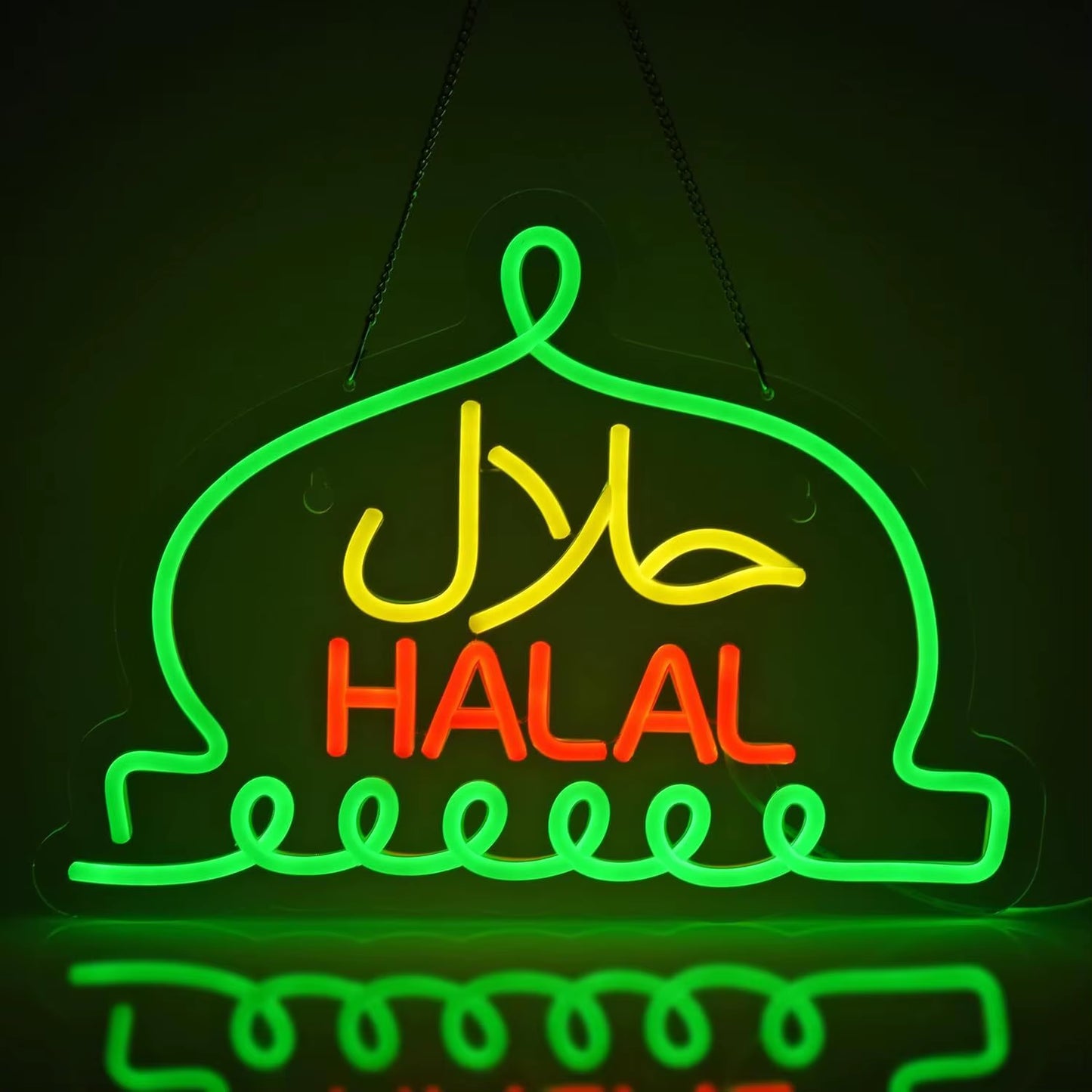 Halal Neon Sign Halal Restaurant LED Neon Sign Suitable for Restaurant Shop Party Decoration Commercial Sign Light Gifts