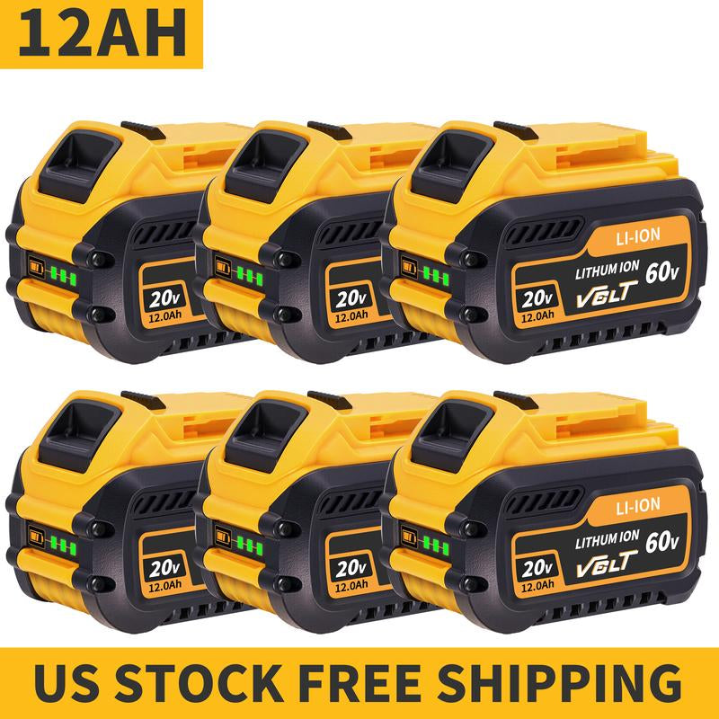 4 Pack DCB609 12Ah Lithium Replacement Batteries for Dewalt 20V/60V,Compatible with DCB606 DCB200 Dcb602,For Dewalt Battery 20V Cordless Power Tools & Chargers,For Drill Grinder Saws Screw Construction Home DIY Man Gift