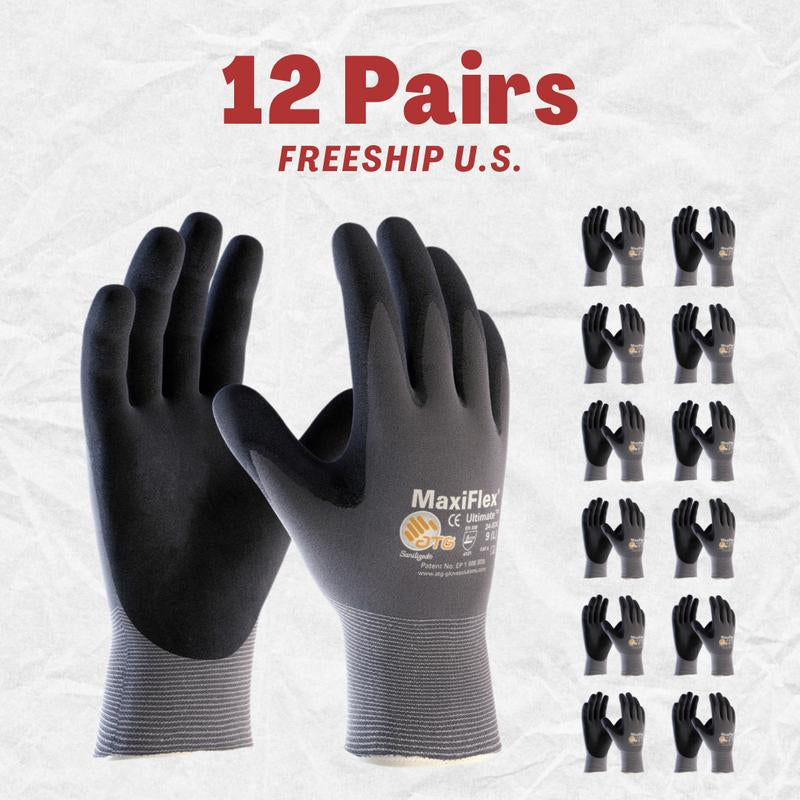 12 Pairs Maxiflex Work Gloves Nitrile Micro Foam Coated Palm - 12 Pares Guantes Para Trabajo - Guantes Maxiflex