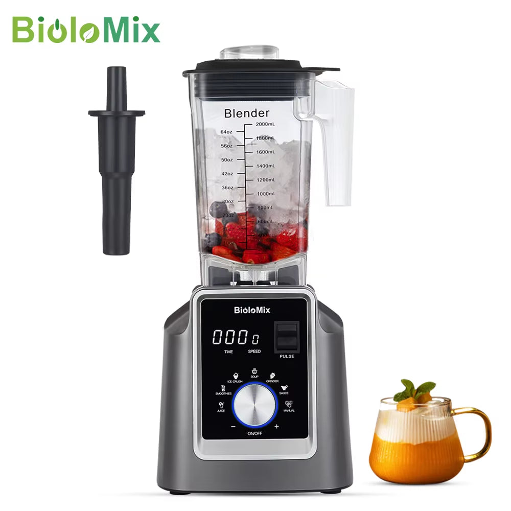 Digital BPA FREE 2L Automatic Professional Blender, Juicer Food Processor Ice Smoothies Fruit, FREE GIFT 600Ml Dry Jar