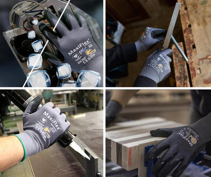 Maxiflex Ultimate 34874 Foam Nitrile Palm Coated Work Gloves - Unbeatable Grip & Abrasion Resistance - Multiple Applications Safety Gloves