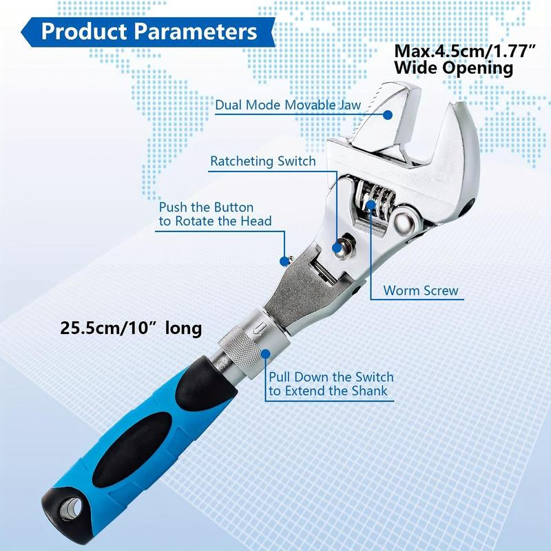 5-In-1 Adjustable Ratchet Wrench, Folding Torque Wrench, Retractable Design Wrench for Home Repairs and Auto Maintenance, Hand Tools, Work Equipment for Men