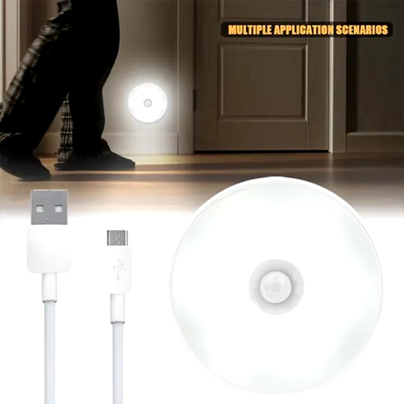 Motion Sensor LED Night Light USB Rechargeable Night Lamp for Kitchen Cabinet Wardrobe Lamp Staircase Wireless LED Closet Light