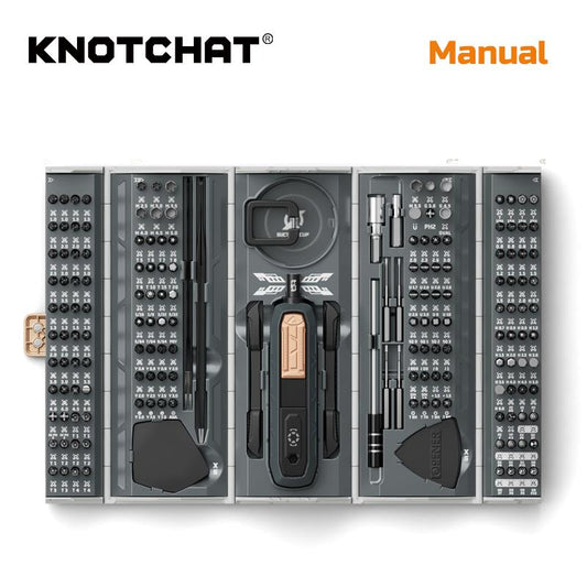 KNOTCHAT,KC-01, 180-In-1 Mini Eletric Precision Screwdriver Set,Strong Magnetic Bits, Max 3 N.M,Necessary for Mechanics, Cordless, Type-C Charging, Small Drill, for Repair,For Male,Female,Pc,Phone,Game Console,Ideal for Christmas,Birthday,Valentine'S Day