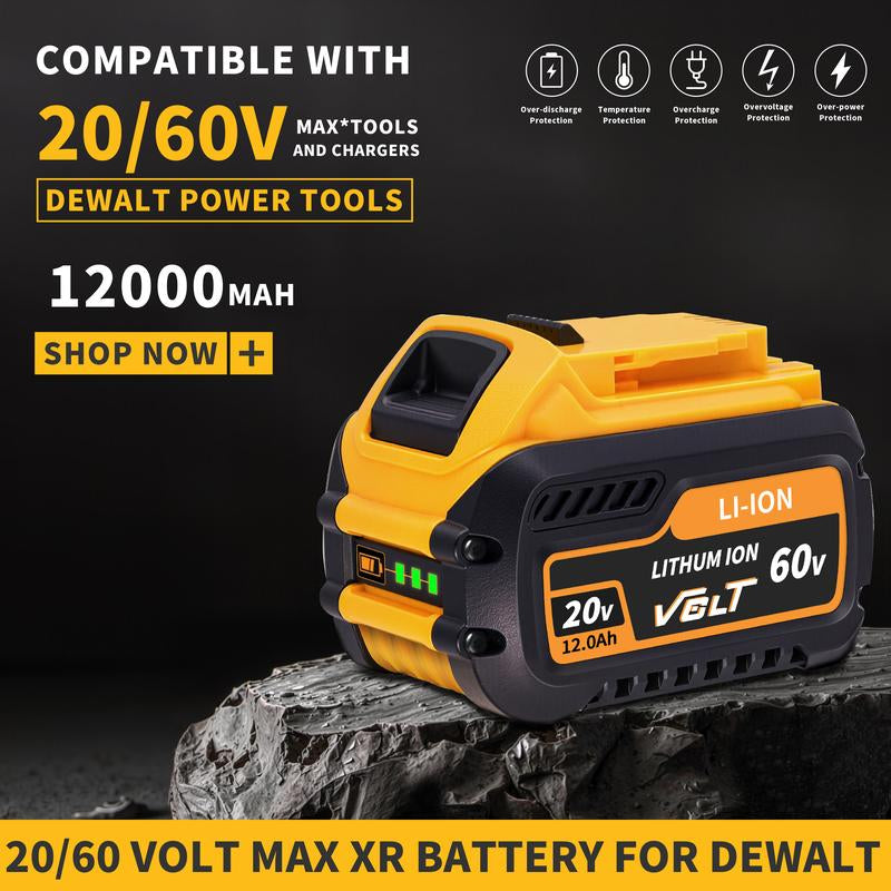 4 Pack DCB609 12Ah Lithium Replacement Batteries for Dewalt 20V/60V,Compatible with DCB606 DCB200 Dcb602,For Dewalt Battery 20V Cordless Power Tools & Chargers,For Drill Grinder Saws Screw Construction Home DIY Man Gift