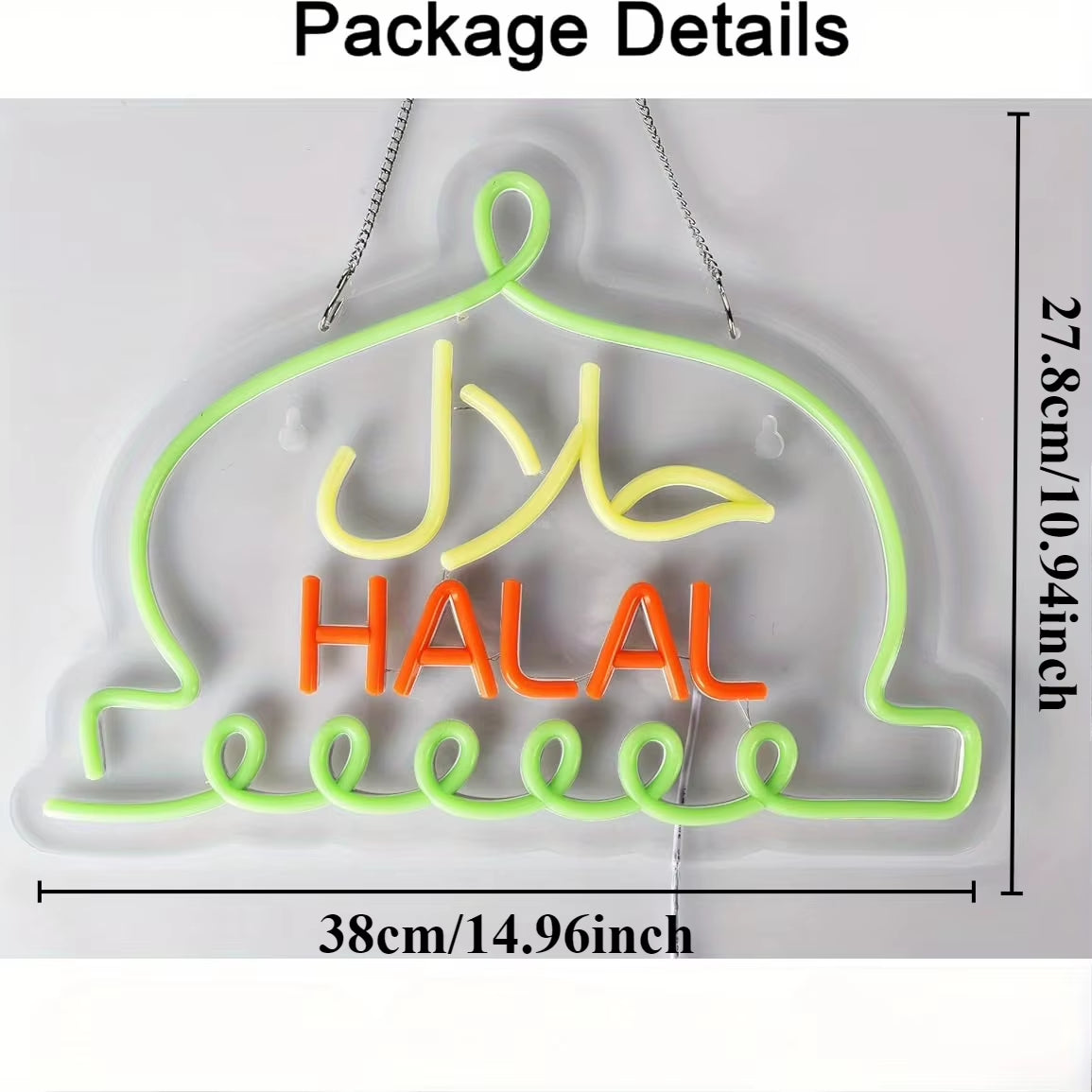 Halal Neon Sign Halal Restaurant LED Neon Sign Suitable for Restaurant Shop Party Decoration Commercial Sign Light Gifts