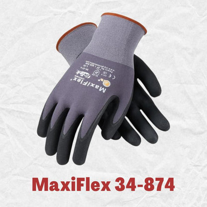 12 Pairs Maxiflex Work Gloves Nitrile Micro Foam Coated Palm - 12 Pares Guantes Para Trabajo - Guantes Maxiflex