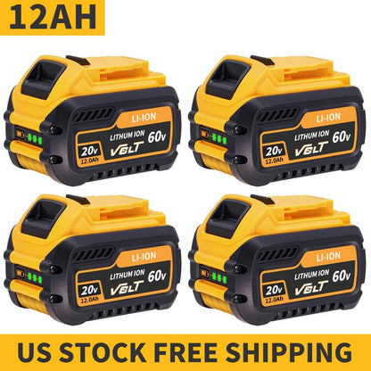 4 Pack DCB609 12Ah Lithium Replacement Batteries for Dewalt 20V/60V,Compatible with DCB606 DCB200 Dcb602,For Dewalt Battery 20V Cordless Power Tools & Chargers,For Drill Grinder Saws Screw Construction Home DIY Man Gift