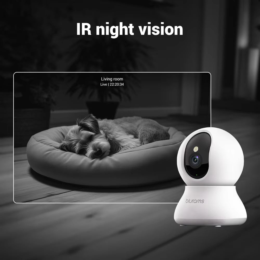 Pet Camera 2K, 360° Indoor Security Camera, Dog Camera with Phone App, PTZ Cameras for Home Security Indoor, 2-Way Audio