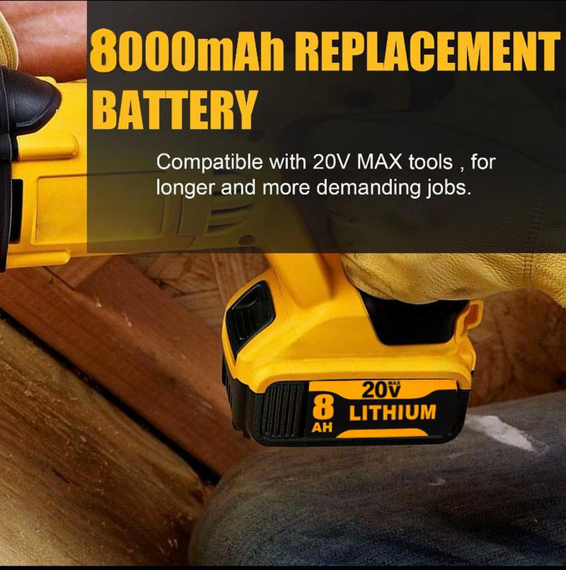 4-Pack 20V Max XR 8.0Ah Lithiumlon Battery Pack by Dewalt Dcb200For 20V Tools - High Capacity Andexceptional Compatibility